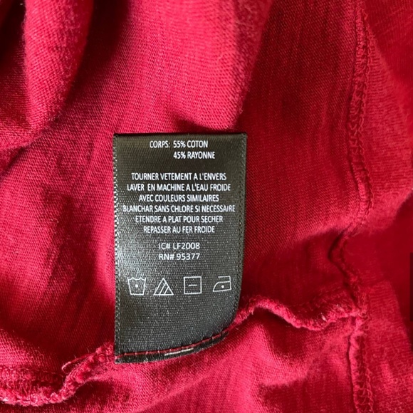 SANCTUARY Pleated Puff Sleeve T-Shirt Style Top 3/4 Sleeve Dark Red Size Medium - Picture 9 of 9